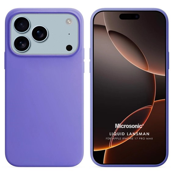 Microsonic Apple iPhone 17 Pro Max Kılıf Liquid Lansman Silikon Lila 1