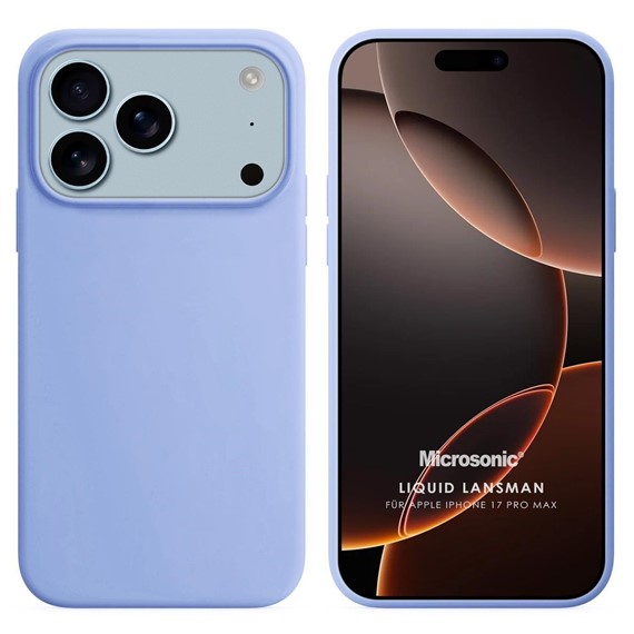 Microsonic Apple iPhone 17 Pro Max Kılıf Liquid Lansman Silikon Mavi 1