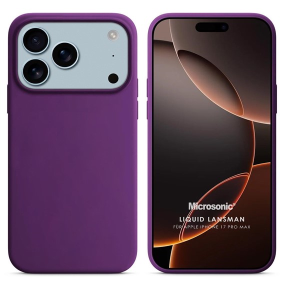 Microsonic Apple iPhone 17 Pro Max Kılıf Liquid Lansman Silikon Mor 1