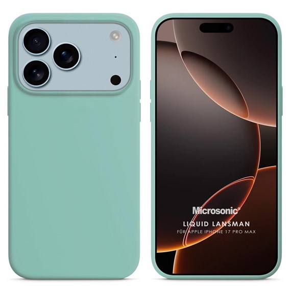 Microsonic Apple iPhone 17 Pro Max Kılıf Liquid Lansman Silikon Su Yeşili 1