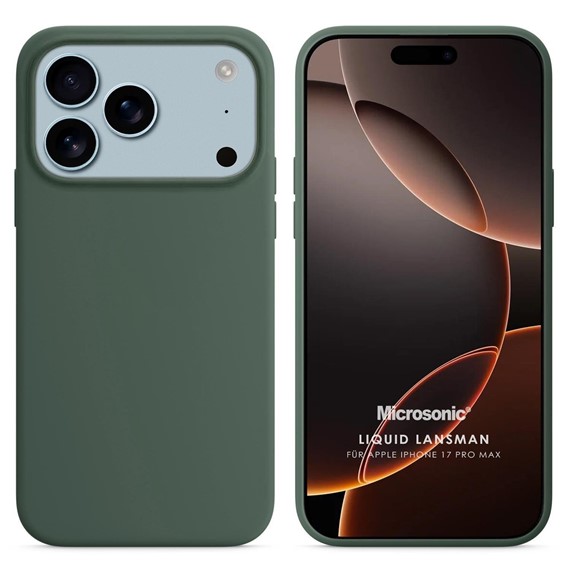Microsonic Apple iPhone 17 Pro Max Kılıf Liquid Lansman Silikon Yeşil 1