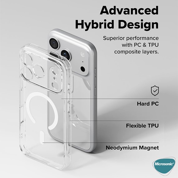 Microsonic Apple iPhone 17 Pro Max Kılıf MagSafe Clear Soft Şeffaf 4