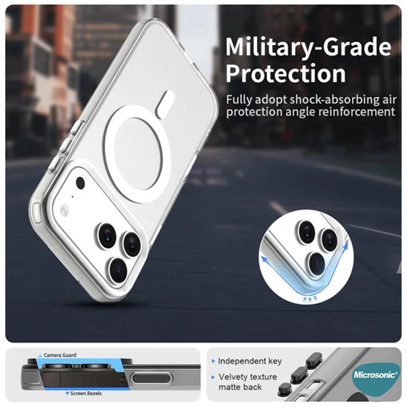Microsonic Apple iPhone 17 Pro Kılıf MagSafe Clear Soft Şeffaf 6