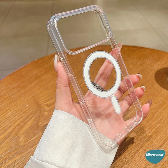 Microsonic Apple iPhone 17 Pro Kılıf MagSafe Clear Soft Şeffaf 5