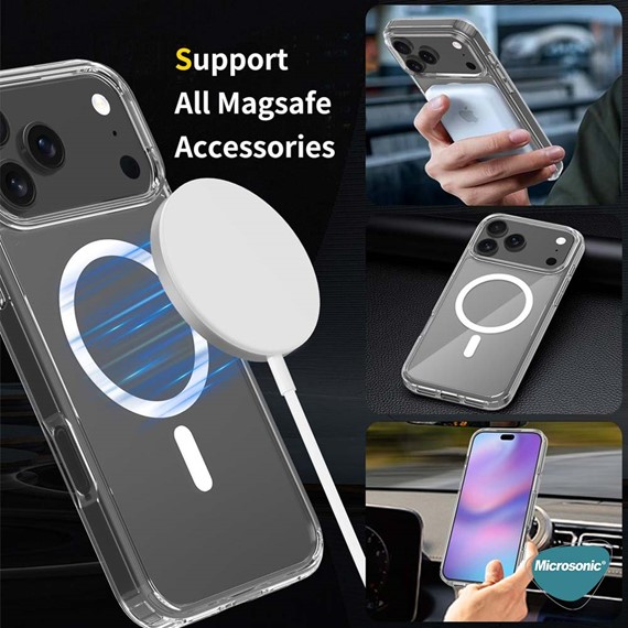 Microsonic Apple iPhone 17 Pro Max Kılıf MagSafe Clear Soft Şeffaf 2