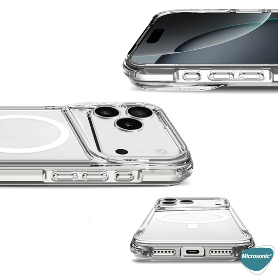 Microsonic Apple iPhone 17 Pro Max Kılıf MagSafe Trex Bumper Şeffaf 3