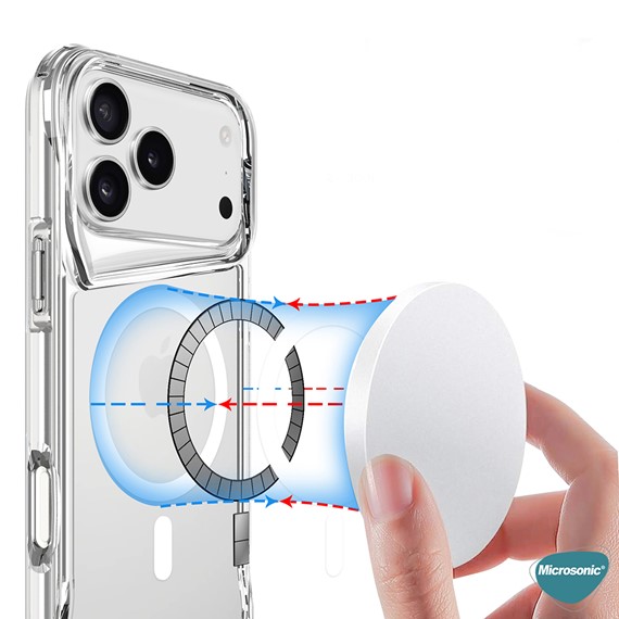 Microsonic Apple iPhone 17 Pro Max Kılıf MagSafe Trex Bumper Şeffaf 4