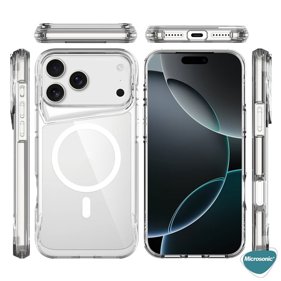 Microsonic Apple iPhone 17 Pro Max Kılıf MagSafe Trex Bumper Şeffaf 6