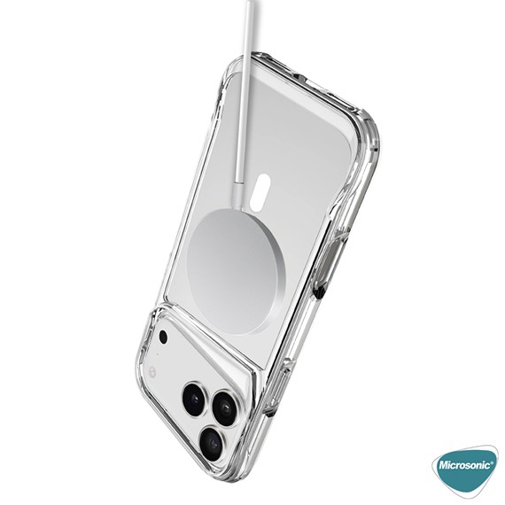 Microsonic Apple iPhone 17 Pro Max Kılıf MagSafe Trex Bumper Şeffaf 8