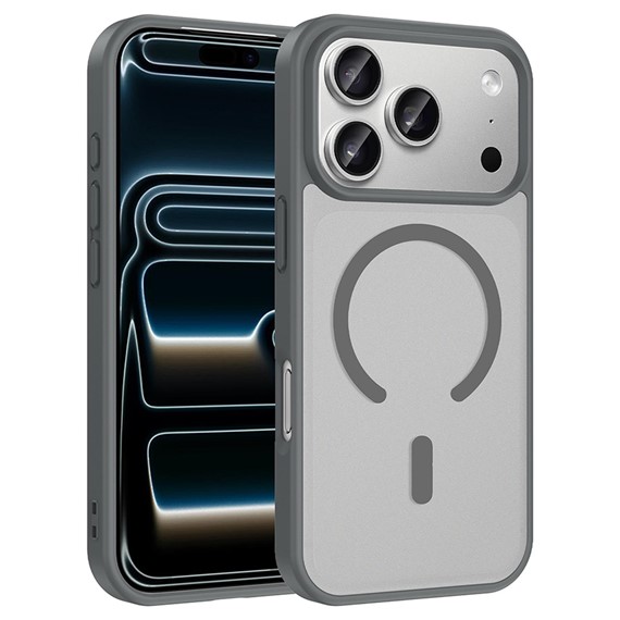 Microsonic Apple iPhone 17 Pro Kılıf MagSmoke Neo Gri 1