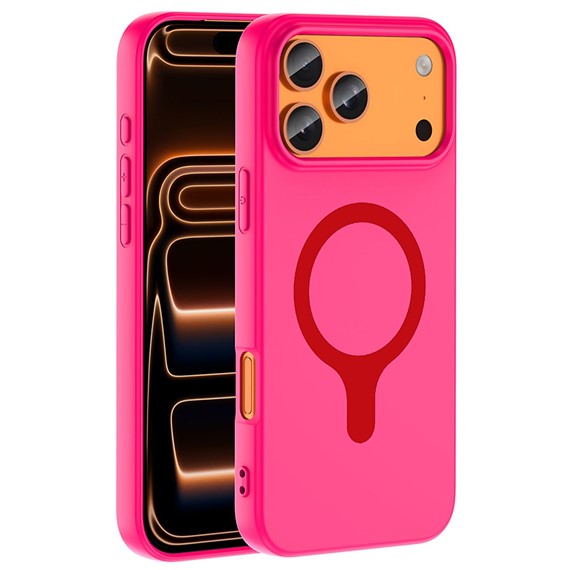 Microsonic Apple iPhone 17 Pro Kılıf Pastello MagSafe Koyu Pembe 1