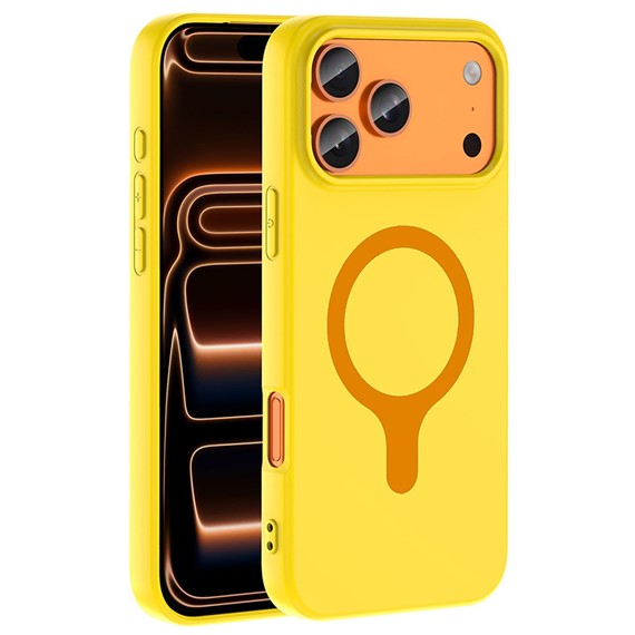 Microsonic Apple iPhone 17 Pro Kılıf Pastello MagSafe Sarı 1