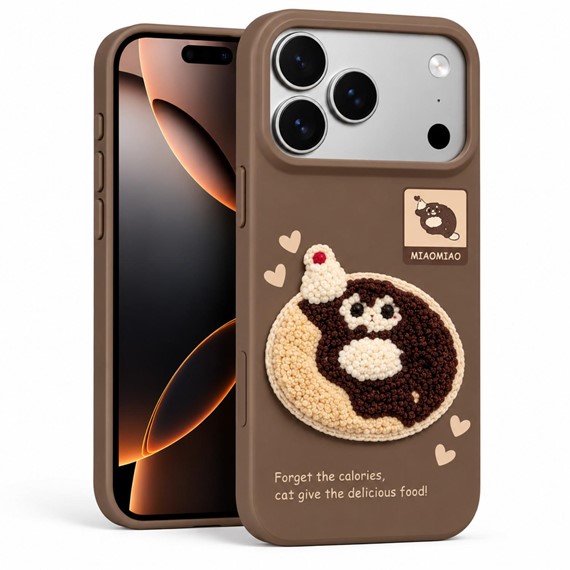 Microsonic Apple iPhone 17 Pro Max Kılıf Stitched Puppy Plush Doughnut 1
