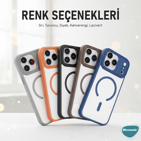 Microsonic Apple iPhone 17 Pro Max Kılıf Zenicon MagSafe Gri 6