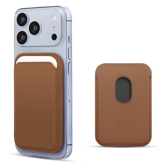 Microsonic Apple iPhone 17 Pro Max Leather Wallet MagSafe Kahverengi 1