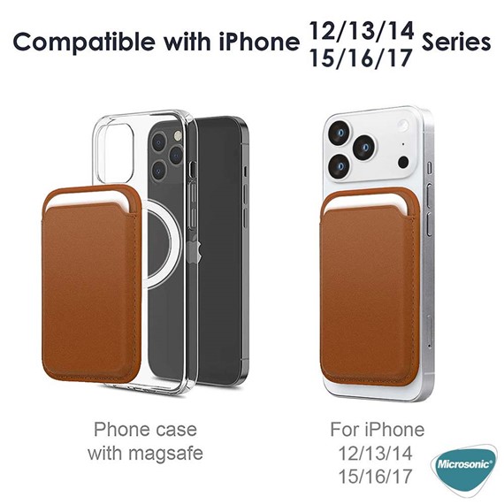 Microsonic Apple iPhone 17 Pro Max Leather Wallet MagSafe Yeşil 2