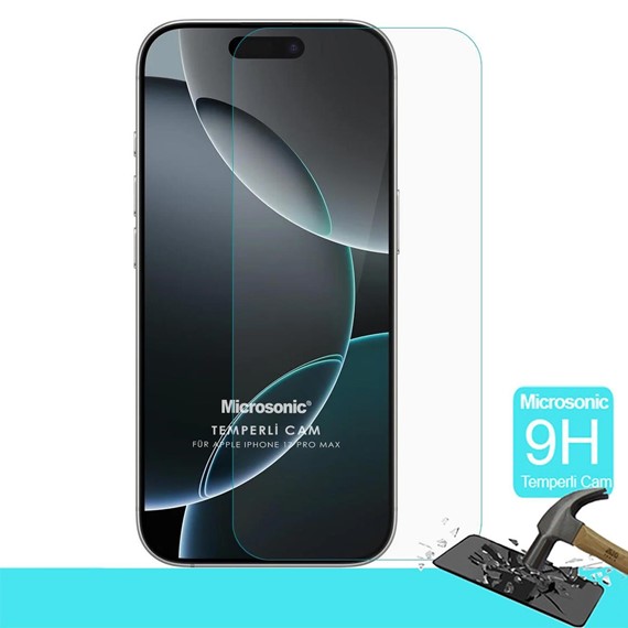 Microsonic Apple iPhone 17 Pro Max Tempered Glass Cam Ekran Koruyucu 2