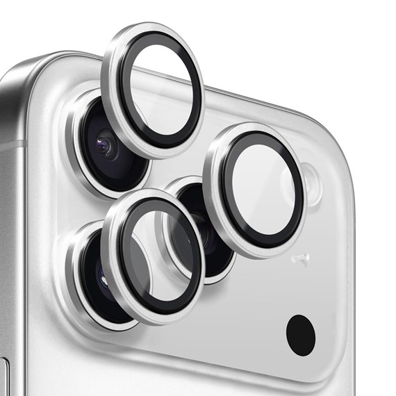 Microsonic Apple iPhone 17 Pro Max Tekli Kamera Lens Koruma Camı Gümüş 1
