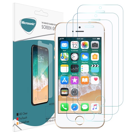 Microsonic Apple iPhone 5 5S Ekran koruyucu Nano Cam 3 lü Paket 1