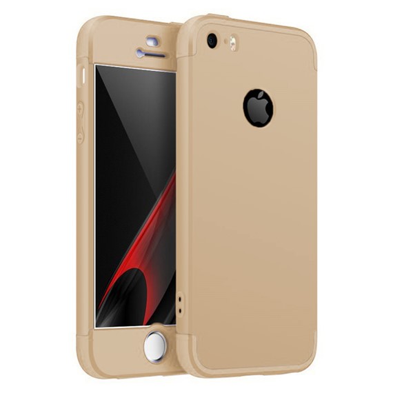 Microsonic Apple iPhone 5 5S Kılıf Double Dip 360 Protective Gold 1