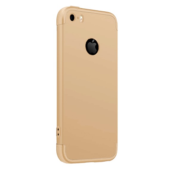 Microsonic Apple iPhone 5 5S Kılıf Double Dip 360 Protective Gold 2