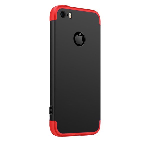Microsonic Apple iPhone 5 5S Kılıf Double Dip 360 Protective Siyah Kırmızı 2