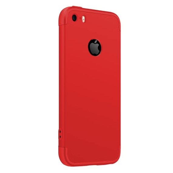 Microsonic Apple iPhone 5 5S Kılıf Double Dip 360 Protective Kırmızı 2