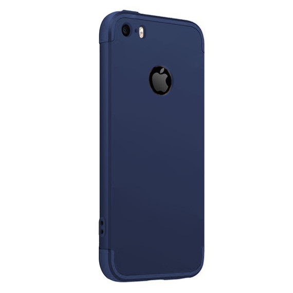 Microsonic Apple iPhone 5 5S Kılıf Double Dip 360 Protective Lacivert 2