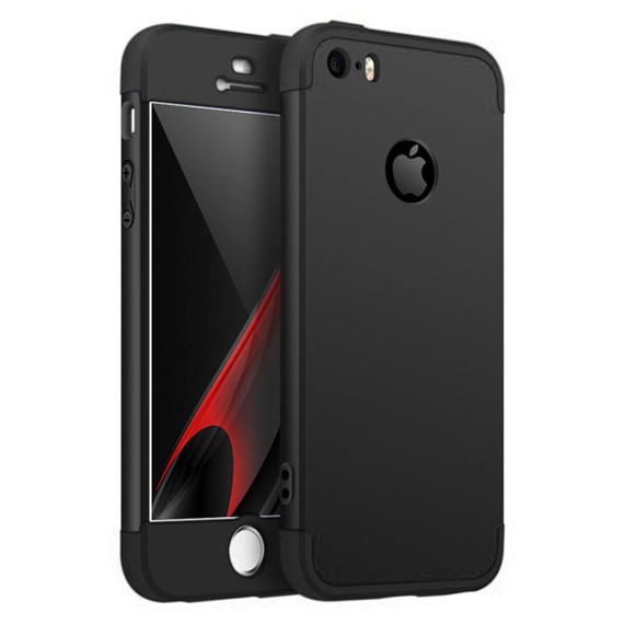 Microsonic Apple iPhone 5 5S Kılıf Double Dip 360 Protective Siyah 1