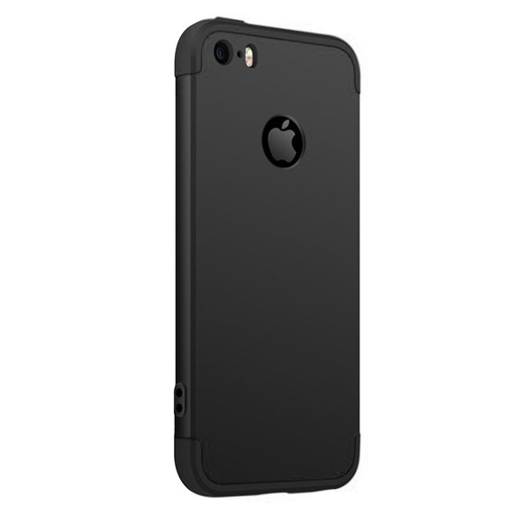 Microsonic Apple iPhone 5 5S Kılıf Double Dip 360 Protective Siyah 2