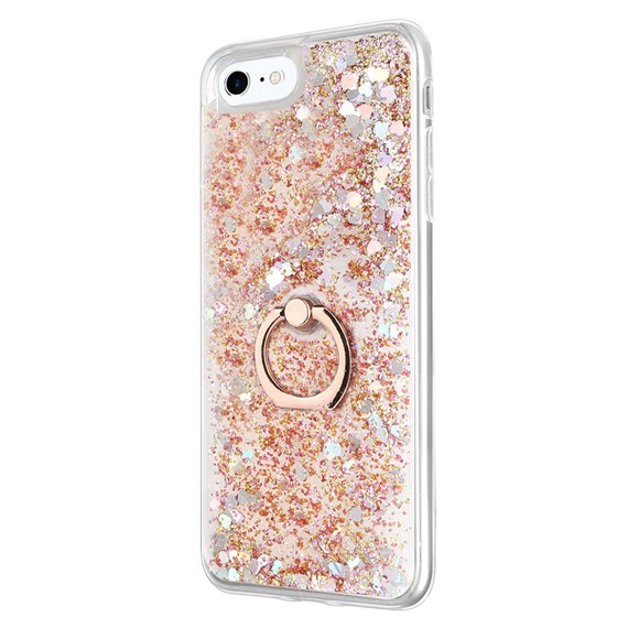 Microsonic Apple iPhone 6 Plus Kılıf Glitter Liquid Holder Gold 2