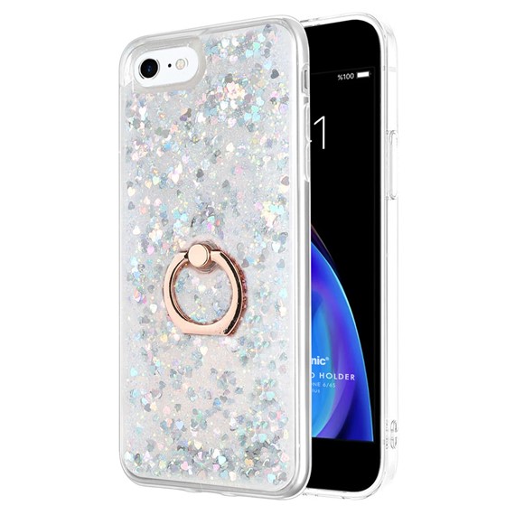 Microsonic Apple iPhone 6S Plus Kılıf Glitter Liquid Holder Gümüş 1