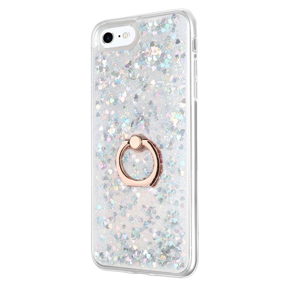 Microsonic Apple iPhone 6 Kılıf Glitter Liquid Holder Gümüş 2