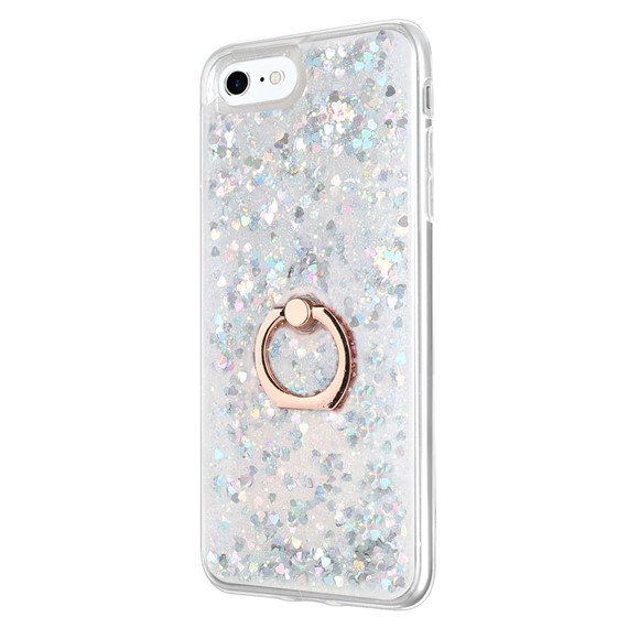 Microsonic Apple iPhone 6 Plus Kılıf Glitter Liquid Holder Gümüş 2
