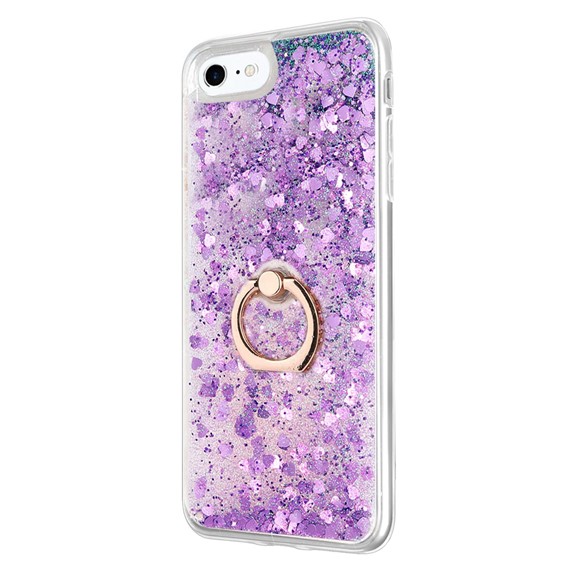 Microsonic Apple iPhone 6 Kılıf Glitter Liquid Holder Mor 2