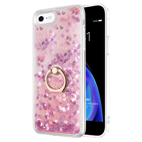 Microsonic Apple iPhone 6S Plus Kılıf Glitter Liquid Holder Pembe 1