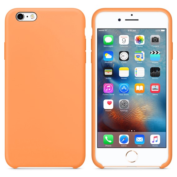 Microsonic Apple iPhone 6 Plus Kılıf Liquid Lansman Silikon Papaya 1