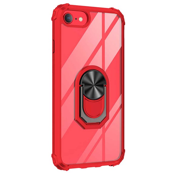 Microsonic Apple iPhone 6S Kılıf Grande Clear Ring Holder Kırmızı 2
