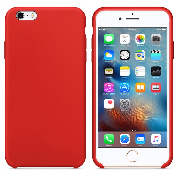 Microsonic Apple iPhone 6S Kılıf Liquid Lansman Silikon Kırmızı 1