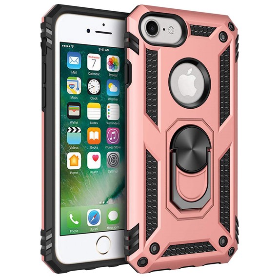 Microsonic Apple iPhone 6S Kılıf Military Ring Holder Rose Gold 1