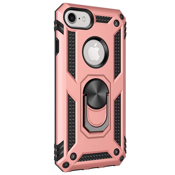 Microsonic Apple iPhone 6S Kılıf Military Ring Holder Rose Gold 2