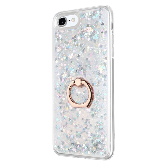 Microsonic Apple iPhone 8 Kılıf Glitter Liquid Holder Gümüş 2