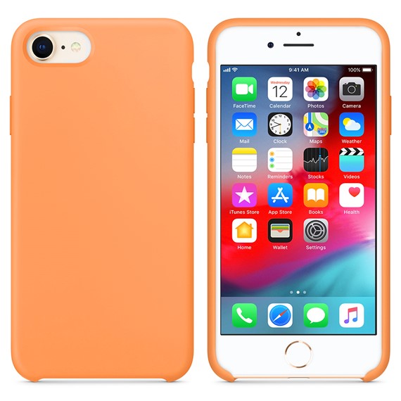 Microsonic Apple iPhone 7 Kılıf Liquid Lansman Silikon Papaya 1