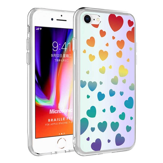 Microsonic Apple iPhone SE 2020 Braille Feel Desenli Kılıf Heart 1