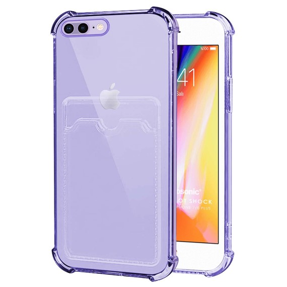 Microsonic Apple iPhone 8 Plus Card Slot Shock Kılıf Lila 1