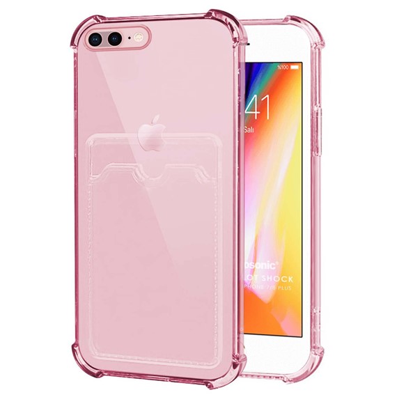 Microsonic Apple iPhone 8 Plus Card Slot Shock Kılıf Pembe 1