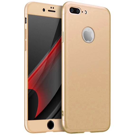 Microsonic Apple iPhone 7 Plus Kılıf Double Dip 360 Protective Gold 1