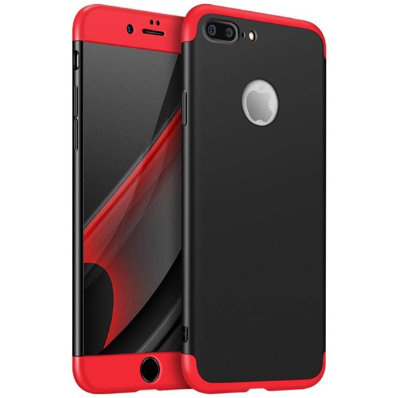 Microsonic Apple iPhone 7 Plus Kılıf Double Dip 360 Protective Siyah Kırmızı 1