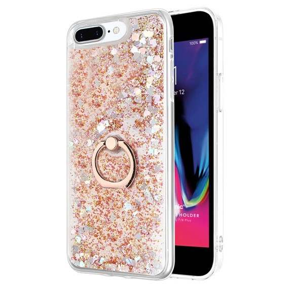 Microsonic Apple iPhone 7 Plus Kılıf Glitter Liquid Holder Gold 1