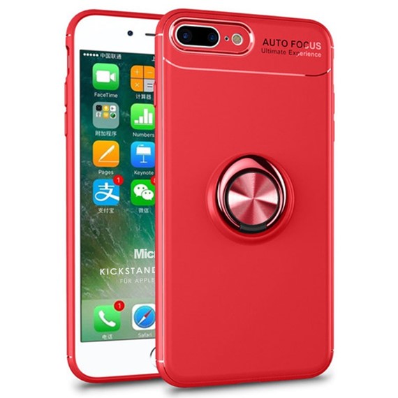 Microsonic Apple iPhone 8 Plus Kılıf Kickstand Ring Holder Kırmızı 1